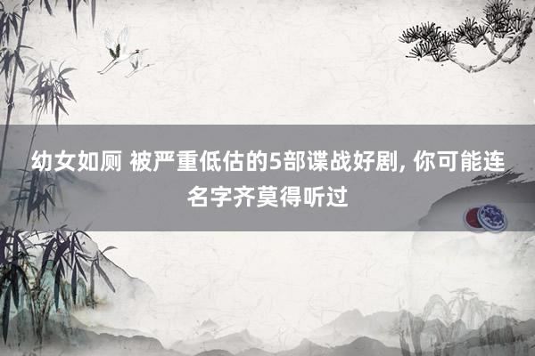幼女如厕 被严重低估的5部谍战好剧, 你可能连名字齐莫得听过